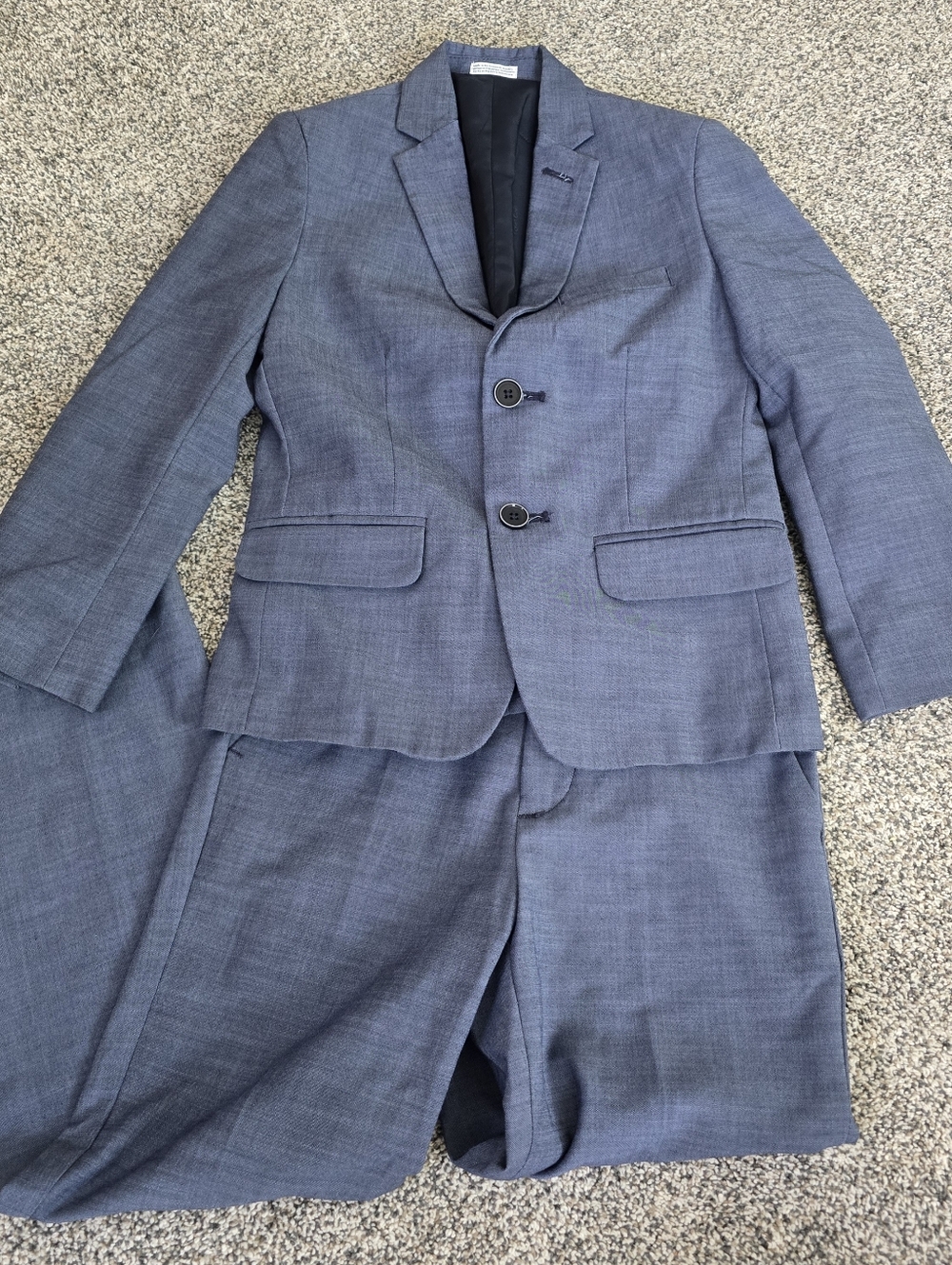 Calvin Klein Little Boys Blue Gray Blazer Pant Suit Size 8